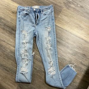 High Rise Ripped Jeans